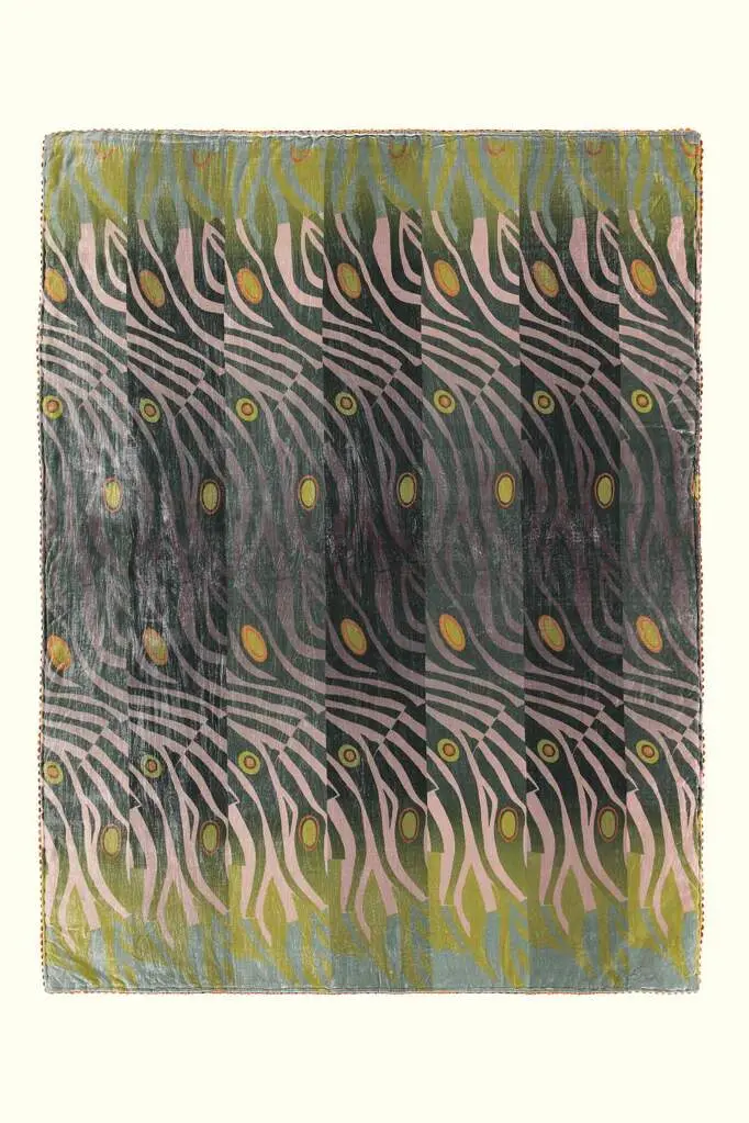 Dune olive and old rose throw, Undated 